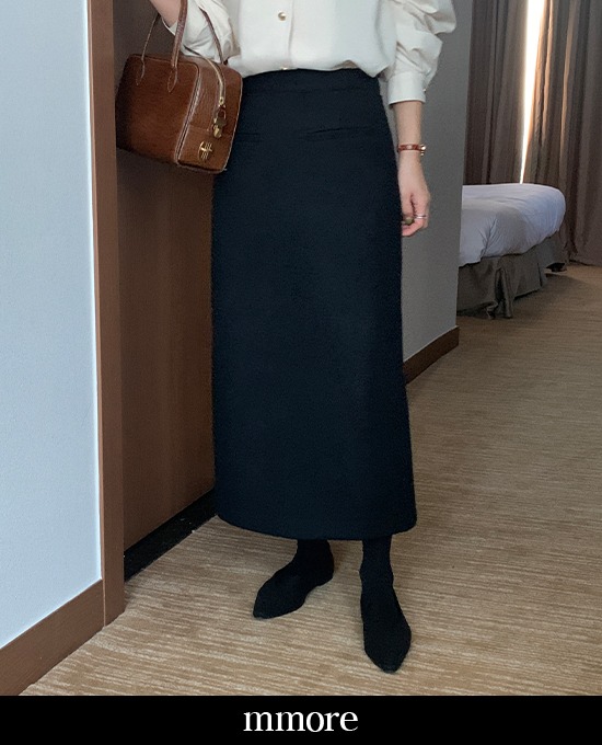 [11주년세일][당일발송][mmore] pocket wool long skirt (wool 70%) *뉴 컬러 추가 ♡