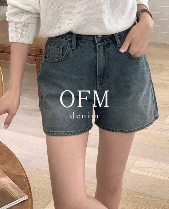[당일발송][ofm] 애쉬드 블루 데님쇼츠 (shorts)